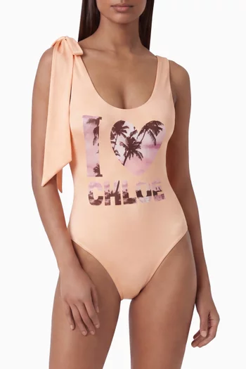 Knot-strap One-piece Swimsuit