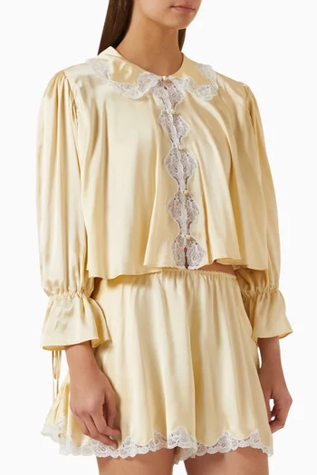 Fluid Top in Washed Silk Satin