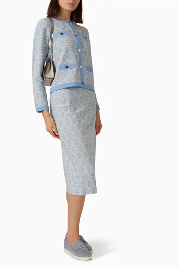 T Monogram Midi Skirt in Viscose