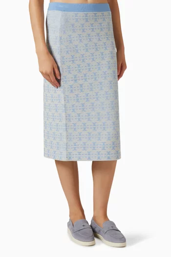 T Monogram Midi Skirt in Viscose