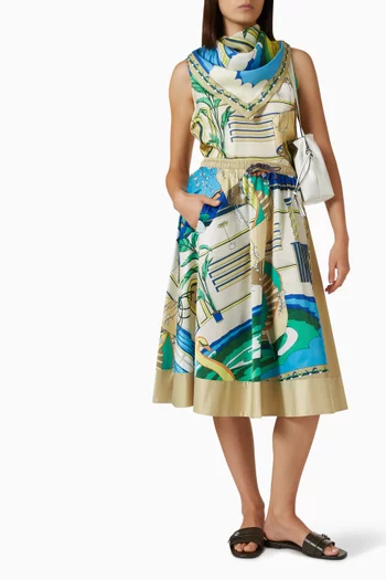 Printed Cape Top in Silk