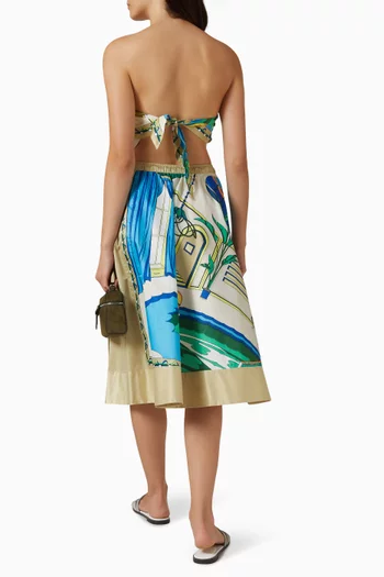 Printed Scarf Top in Silk