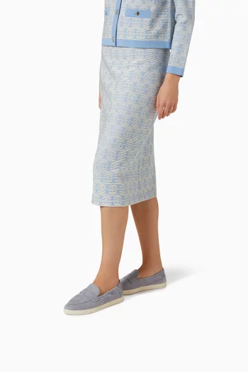 Ballet Sport Loafers in Croc-embossed Suede