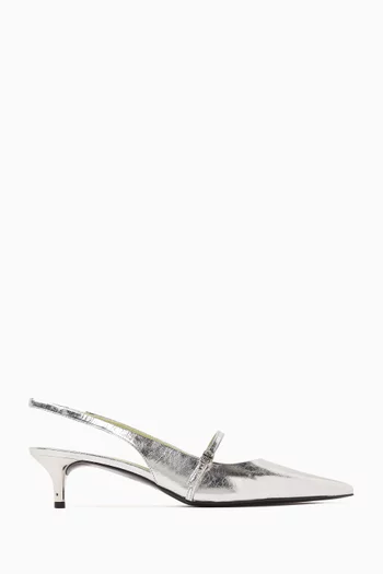 Double T Buckle 45 Mary Jane Pumps in Leather