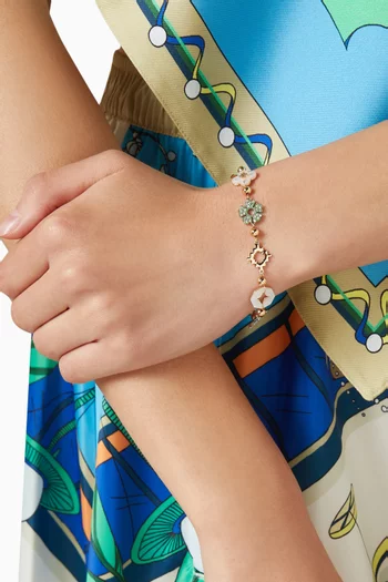 Forget Me Not Pavé Bracelet in 18kt Gold & Silver-plated Brass