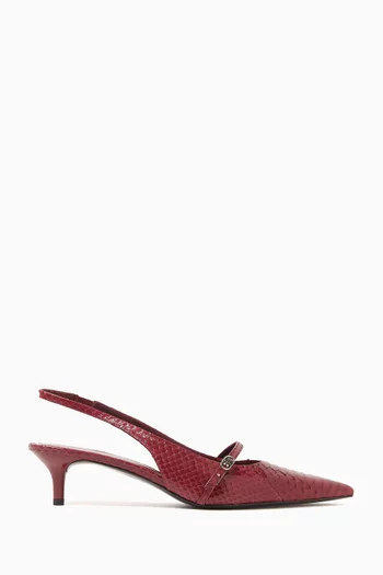 Double T Buckle 45 Mary Jane Pumps in Leather