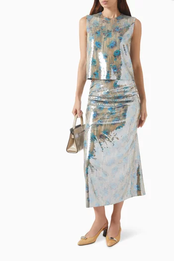 Sequin Midi Skirt