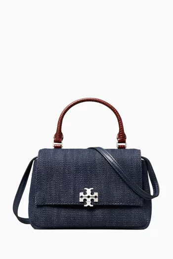 Mini Charlie Top-handle Bag in Denim