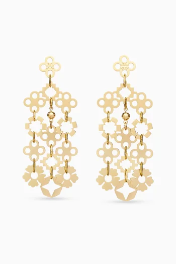 Forget Me Not Chandelier Earrings in 18kt Gold-plated Brass