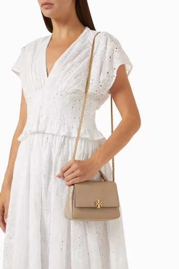 Mini Charlie Quilted Top-Handle Bag in Leather