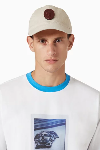 Logo Baseball Cap in Cotton-linen