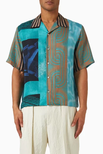 Printed Shirt in Silk Twill