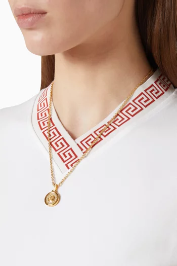 Medusa Crystal Necklace in Brass