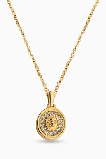 Medusa Crystal Necklace in Brass