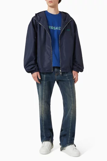 Embroidered Windbreaker Jacket in Nylon