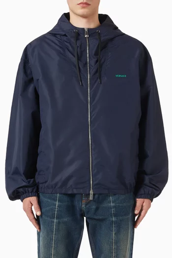 Embroidered Windbreaker Jacket in Nylon