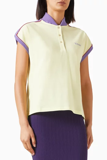 Vintage Logo Embroidery Polo Shirt in Cotton Pique