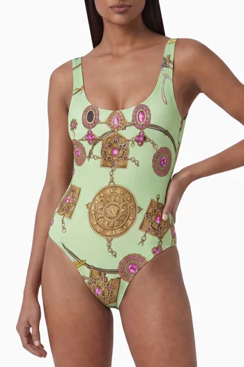 Broken Jewels Print One-piece Swimsuit