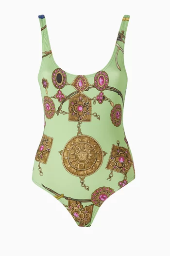 Broken Jewels Print One-piece Swimsuit
