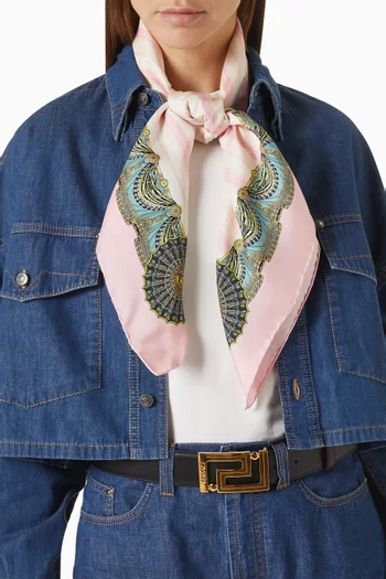 Printed Scarf in Silk Twill