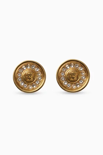 Medusa Crystal Earrings in Brass