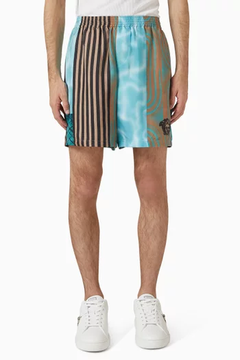 Floating-print Shorts in Silk-twill