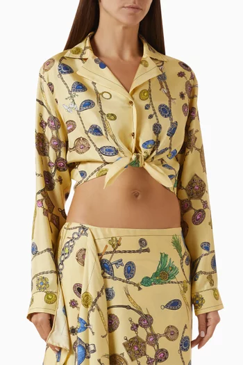 Broken Jewels Print Shirt in Silk