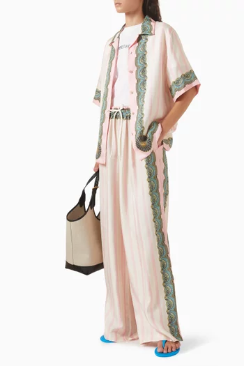 Printed Pants in Silk-twill