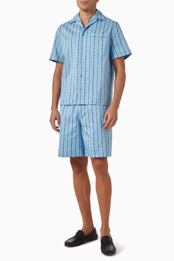 Greca Jacquard Shorts in Cotton-silk
