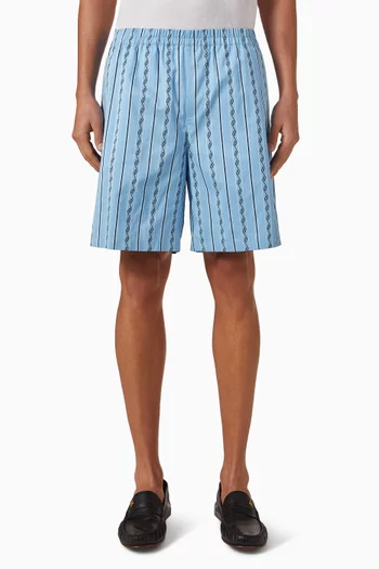 Greca Jacquard Shorts in Cotton-silk