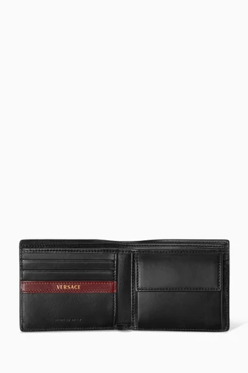 Medusa Logo Bi-fold Wallet in Leather