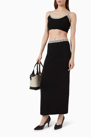 Jacquard Maxi Skirt in Viscose-blend