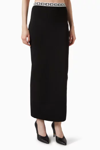 Jacquard Maxi Skirt in Viscose-blend