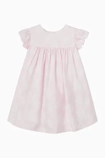 Floral-print Dress in Silk Twill