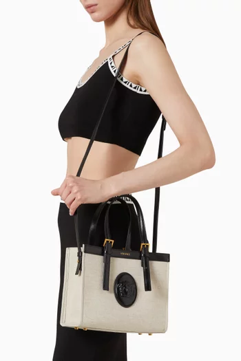 Mini Rivière Tote Bag in Canvas & Leather