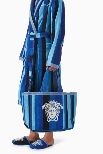 Striped Jacquard Tote Bag in Cotton Terry