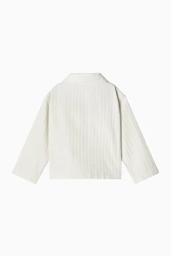 Micro-check Jacquard Shirt in Cotton