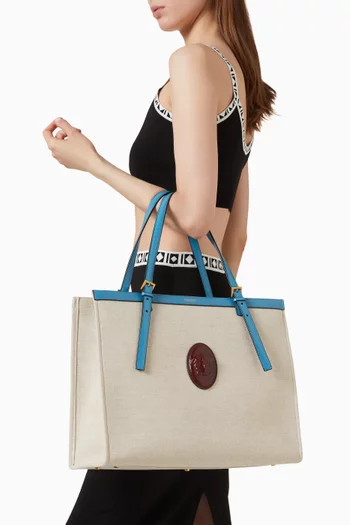 Large Rivière Tote Bag in. Canvas & Leather