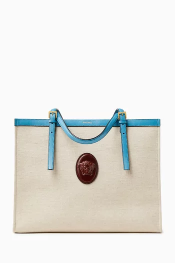 Large Rivière Tote Bag in. Canvas & Leather