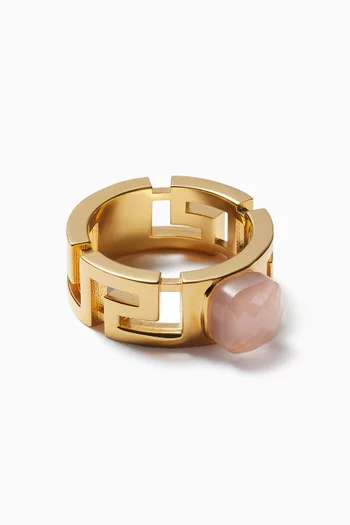 Greca Ring in Brass