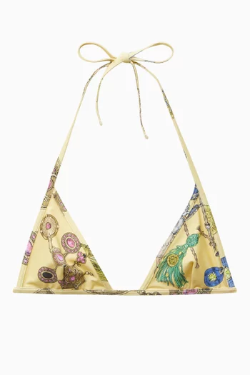 Jewel-print Bikini Top