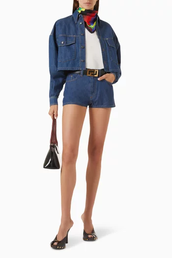 Crop Shirt in Chambray Denim
