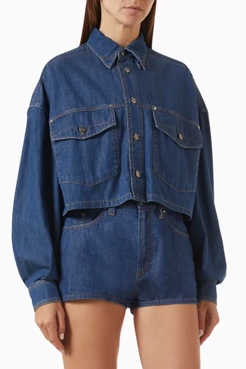 Crop Shirt in Chambray Denim