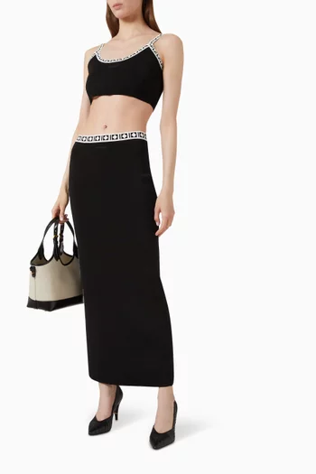 Jacquard-trim Crop Top
