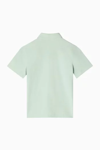 Embroidered Logo Polo Shirt in Cotton Piqué
