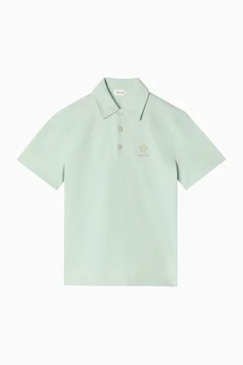 Embroidered Logo Polo Shirt in Cotton Piqué