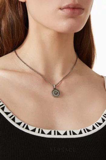 Medusa Crystal Necklace in Brass