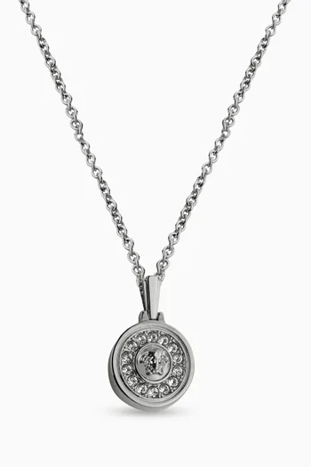 Medusa Crystal Necklace in Brass