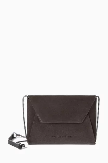 Duo Pochette Clutch Bag in Suede