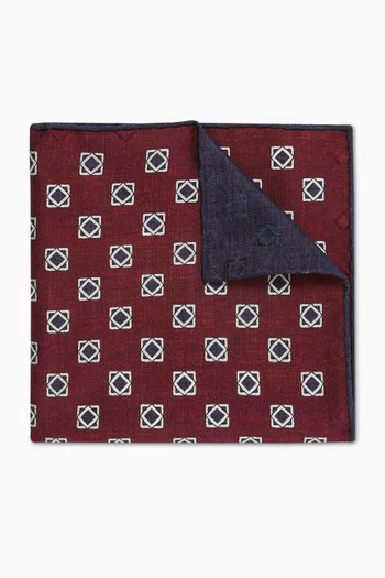 Printed Pocket Square in Silk